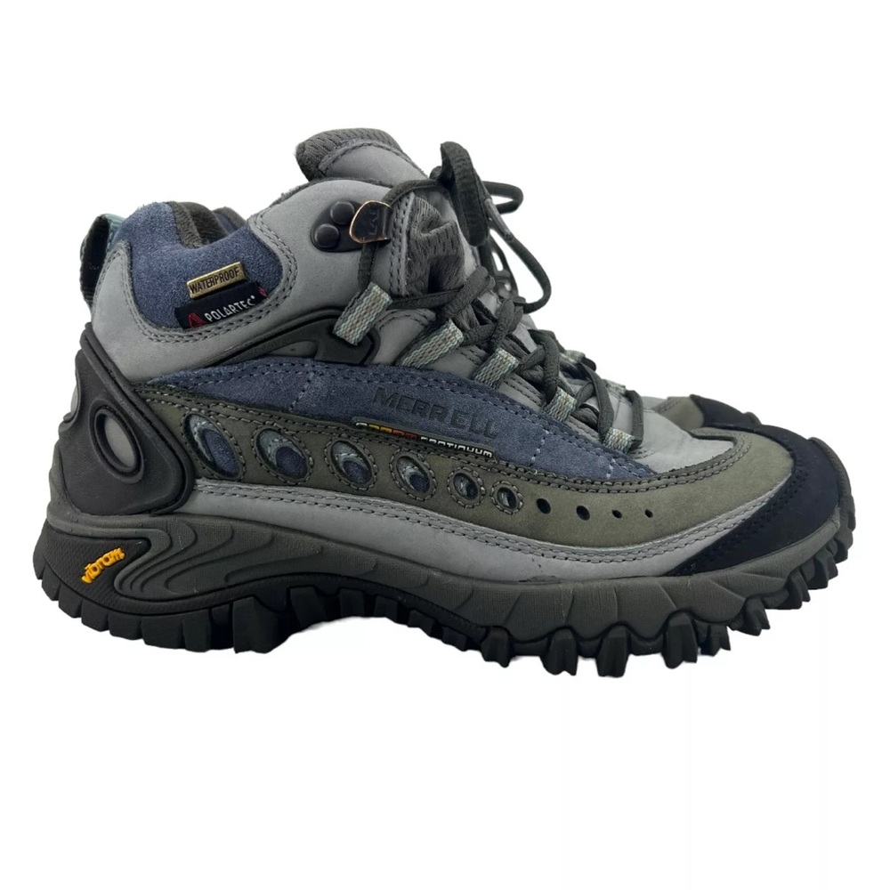 merrell hiking boots womens 7.5 thermal pathfinder gray mid top air cushion shoe